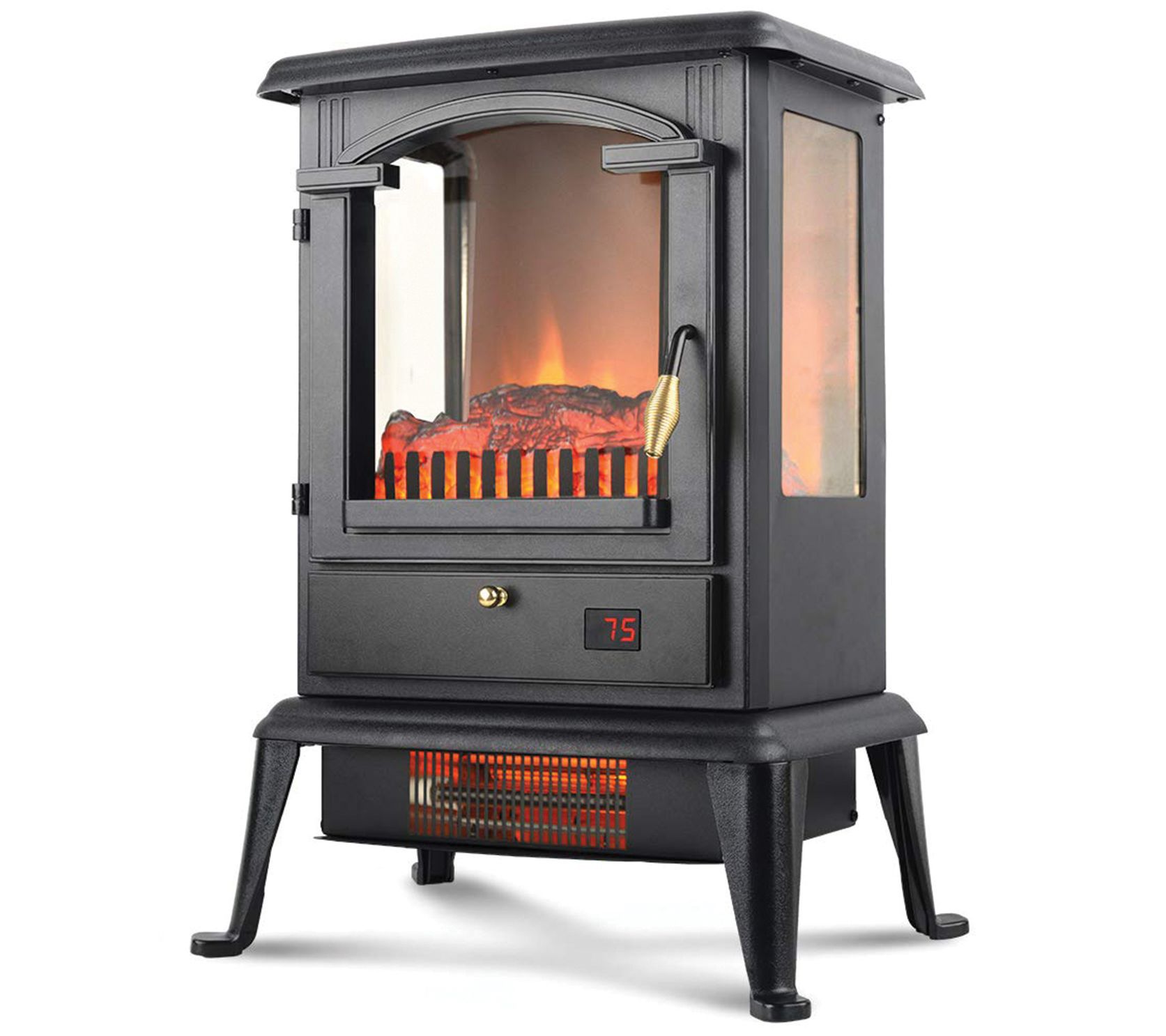"As Is" Living Glow Infrared Stove Heater with Remote & Thermostat