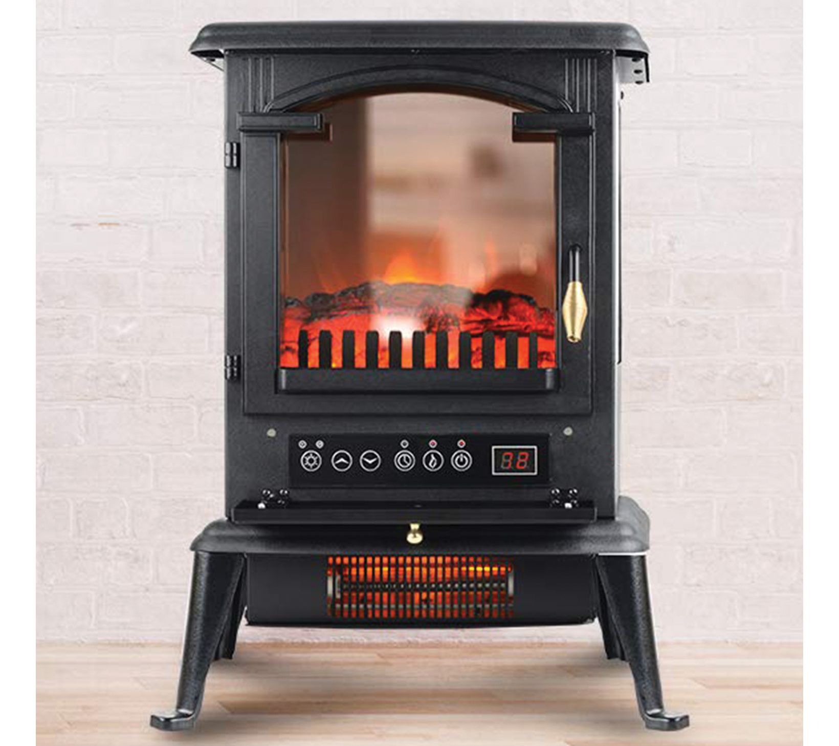 "As Is" Living Glow Infrared Stove Heater with Remote & Thermostat