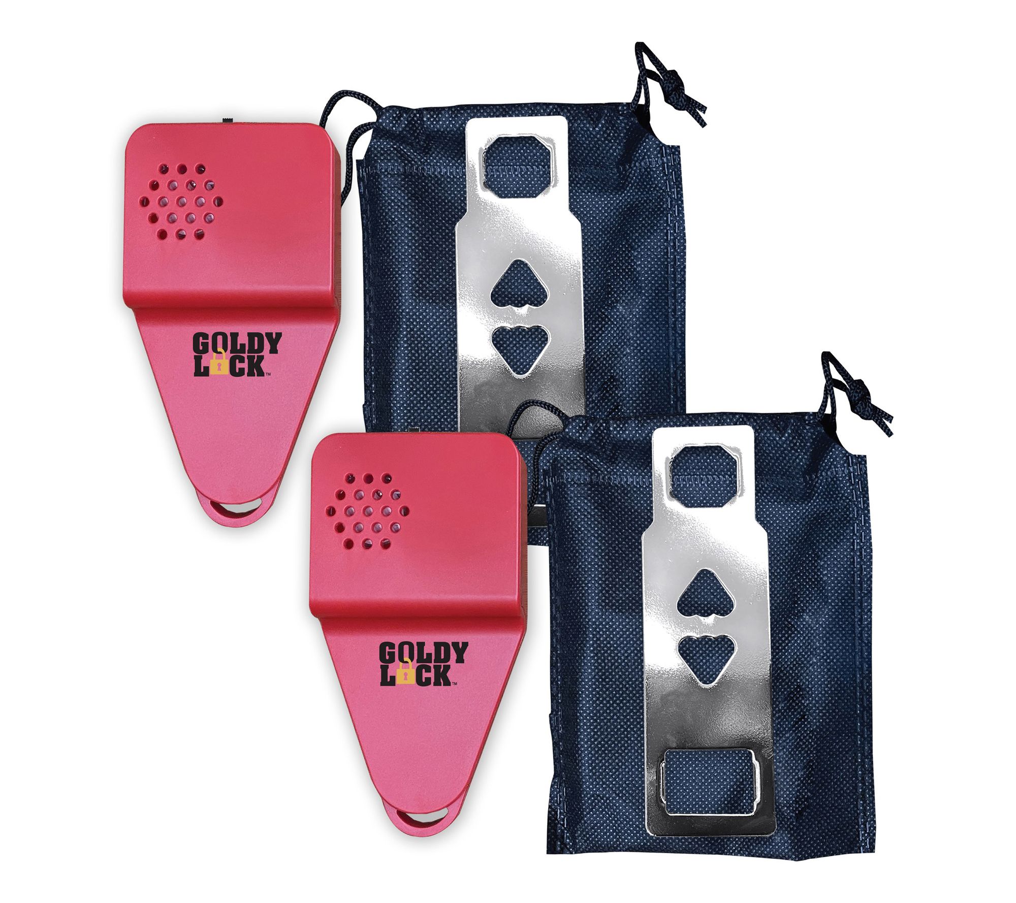 Goldy Lock Set of 2 Portable Door Lock and Alarm