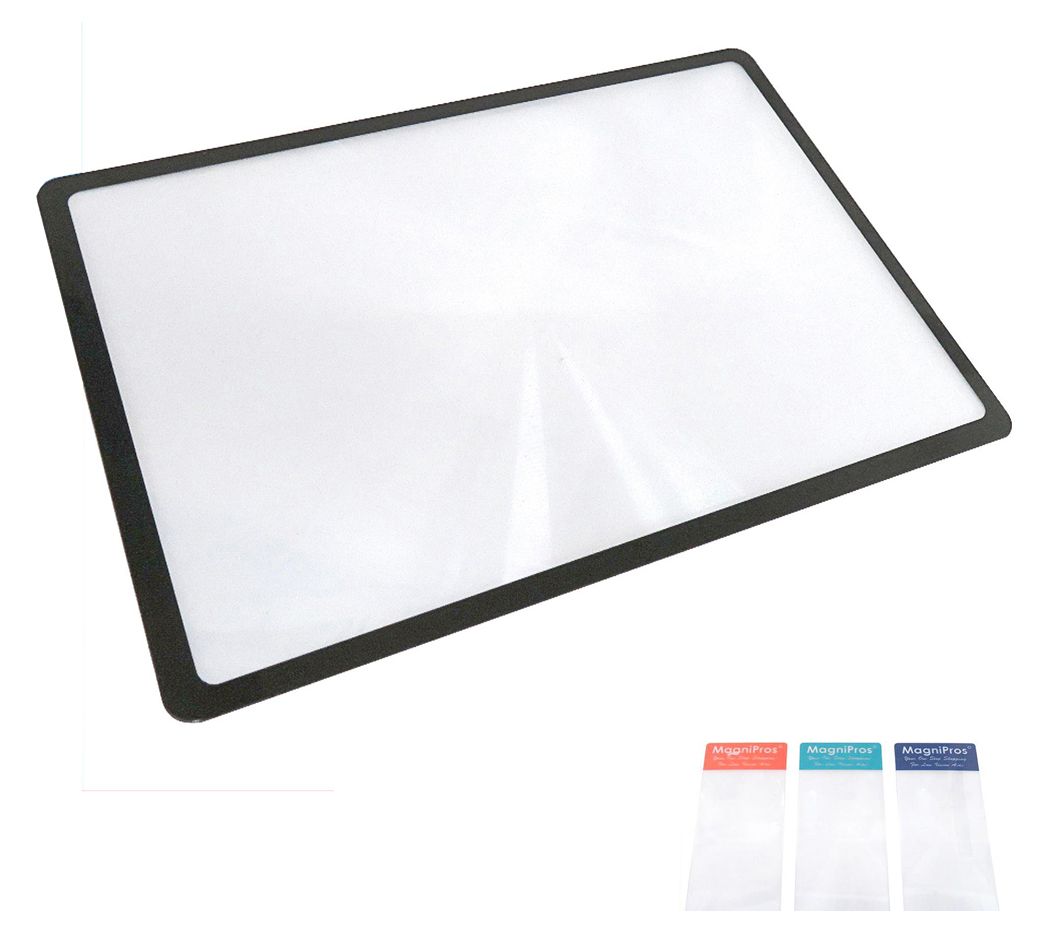  Magnipros Page Magnifying Lens & 3 Bonus Bookmark Magnifiers