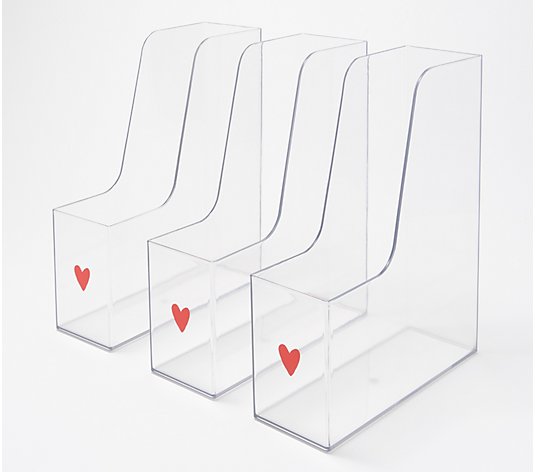 Peace Love World Set of 3 Clear File Organizers