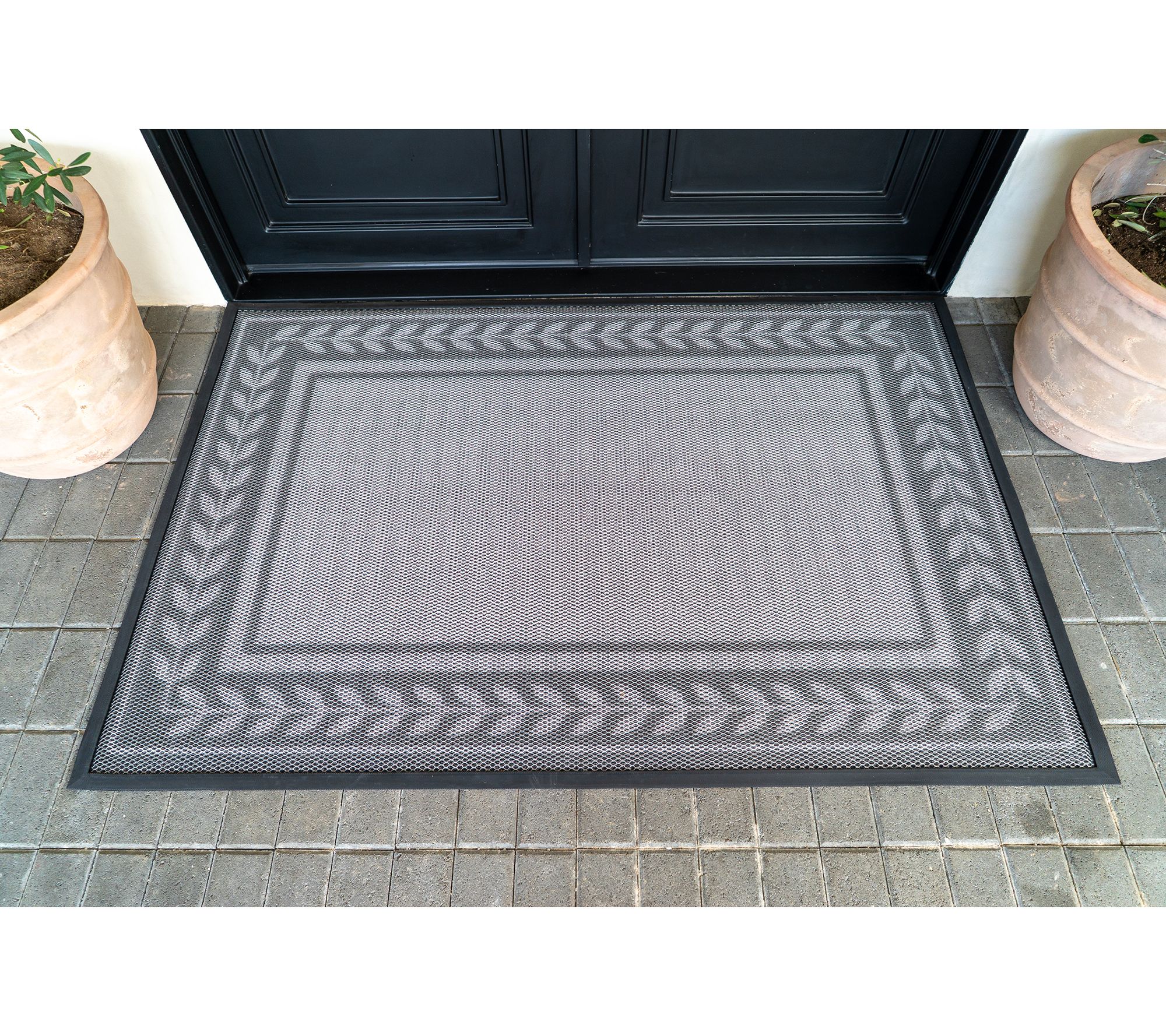 Bernini 4'x6' Aqua-Terra Indoor Outdoor Patterned Dirt Trapping Mat