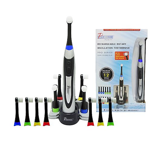 Pursonic Deluxe Plus Rechargeable Toothbrush w/12 Brush Heads