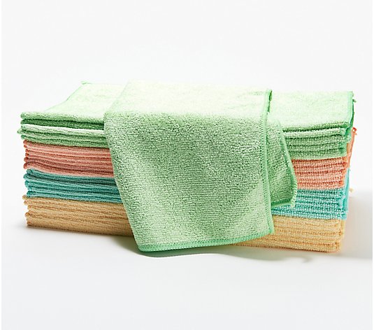 25 Premium 12" x 12" Microfiber Cleaning Towels By Campanelli