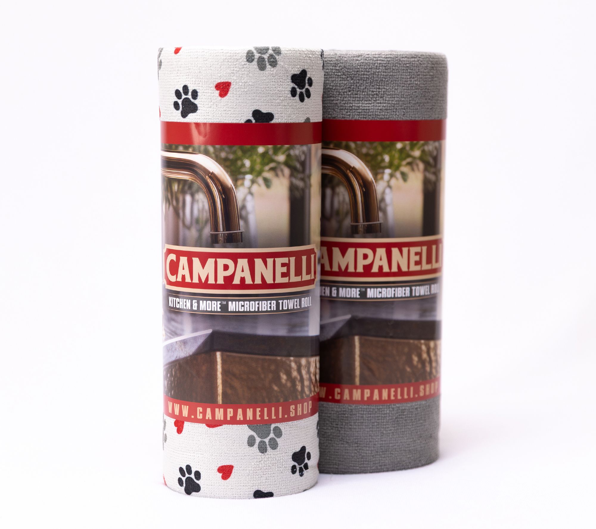  CAMPANELLI S/2 30 pc Printed & Solid Microfiber Towels on Roll