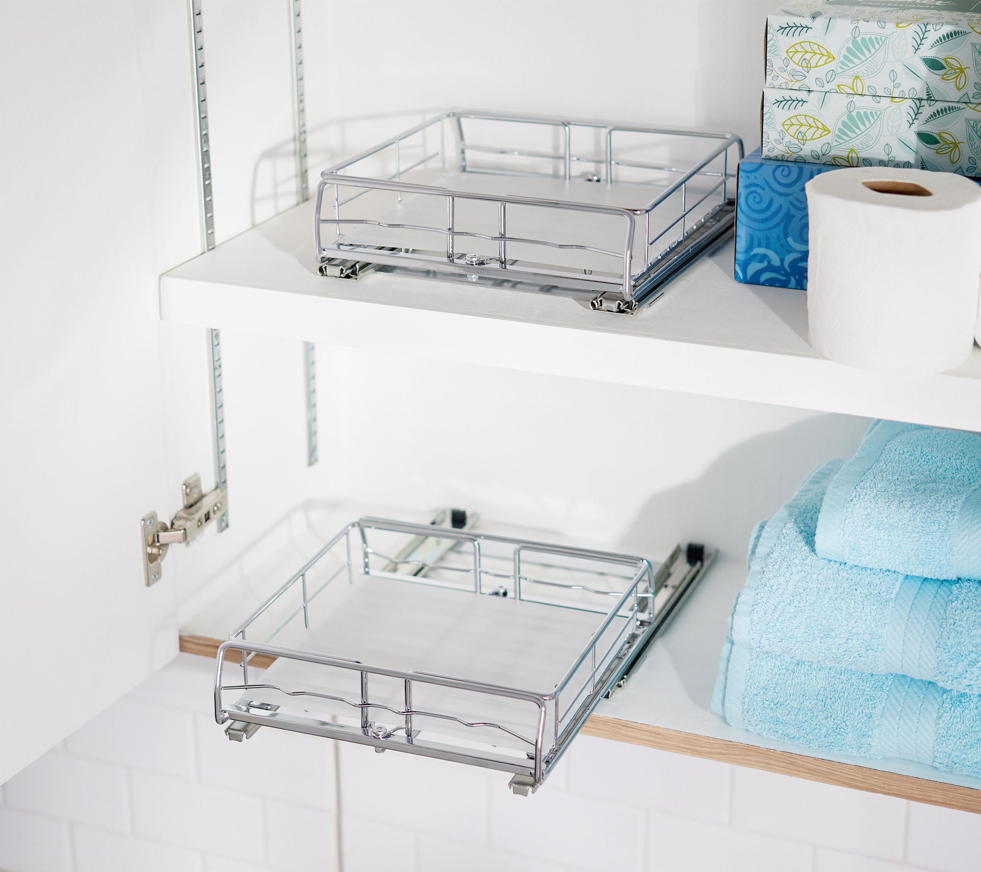 "As Is" Pop-It S/2 Small Expanding Sliding Cabinet Organizers - QVC.com