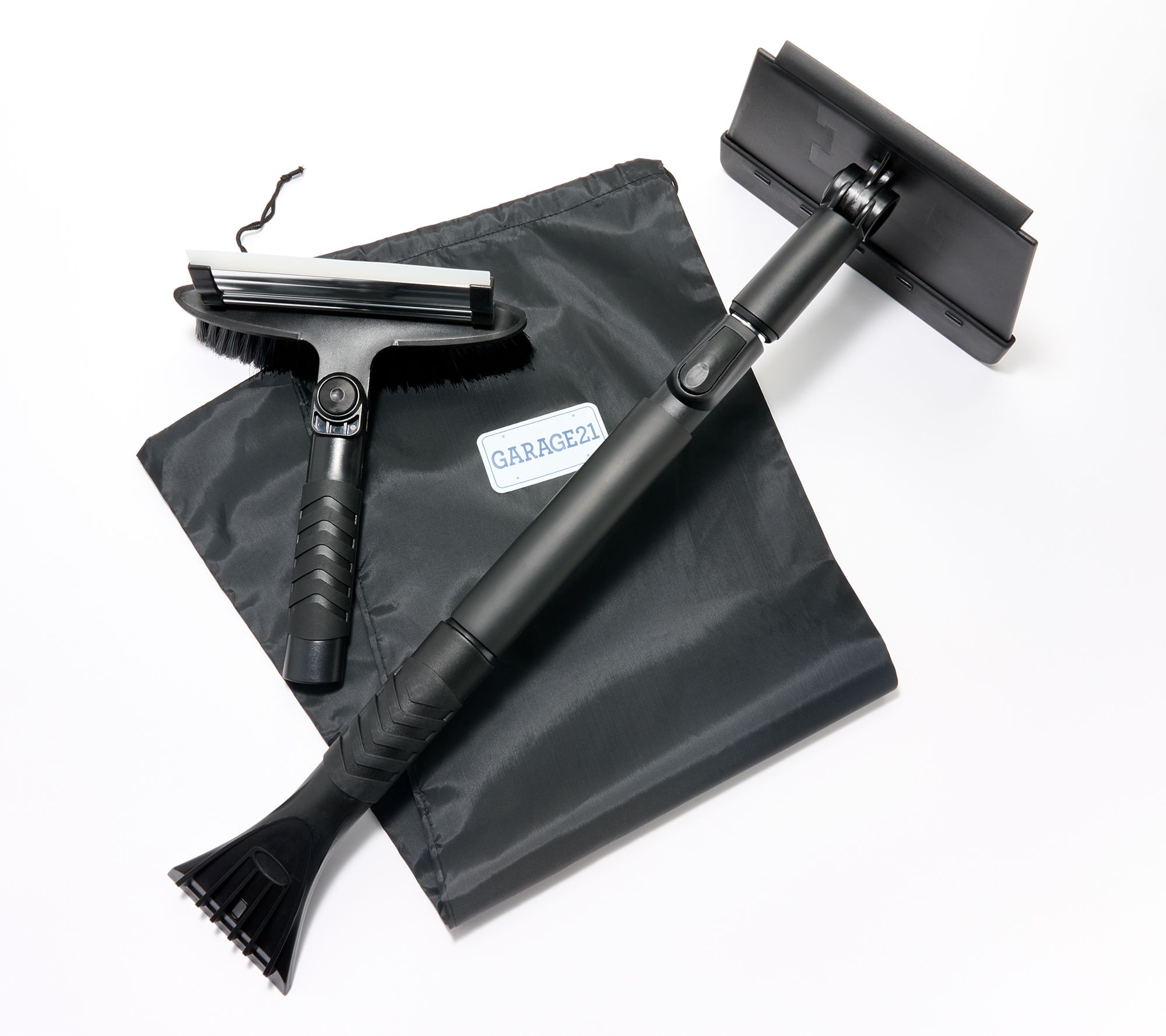 "As Is"Garage21 Telescoping 4-in-1 Snow and Ice Tool with Storage Bag