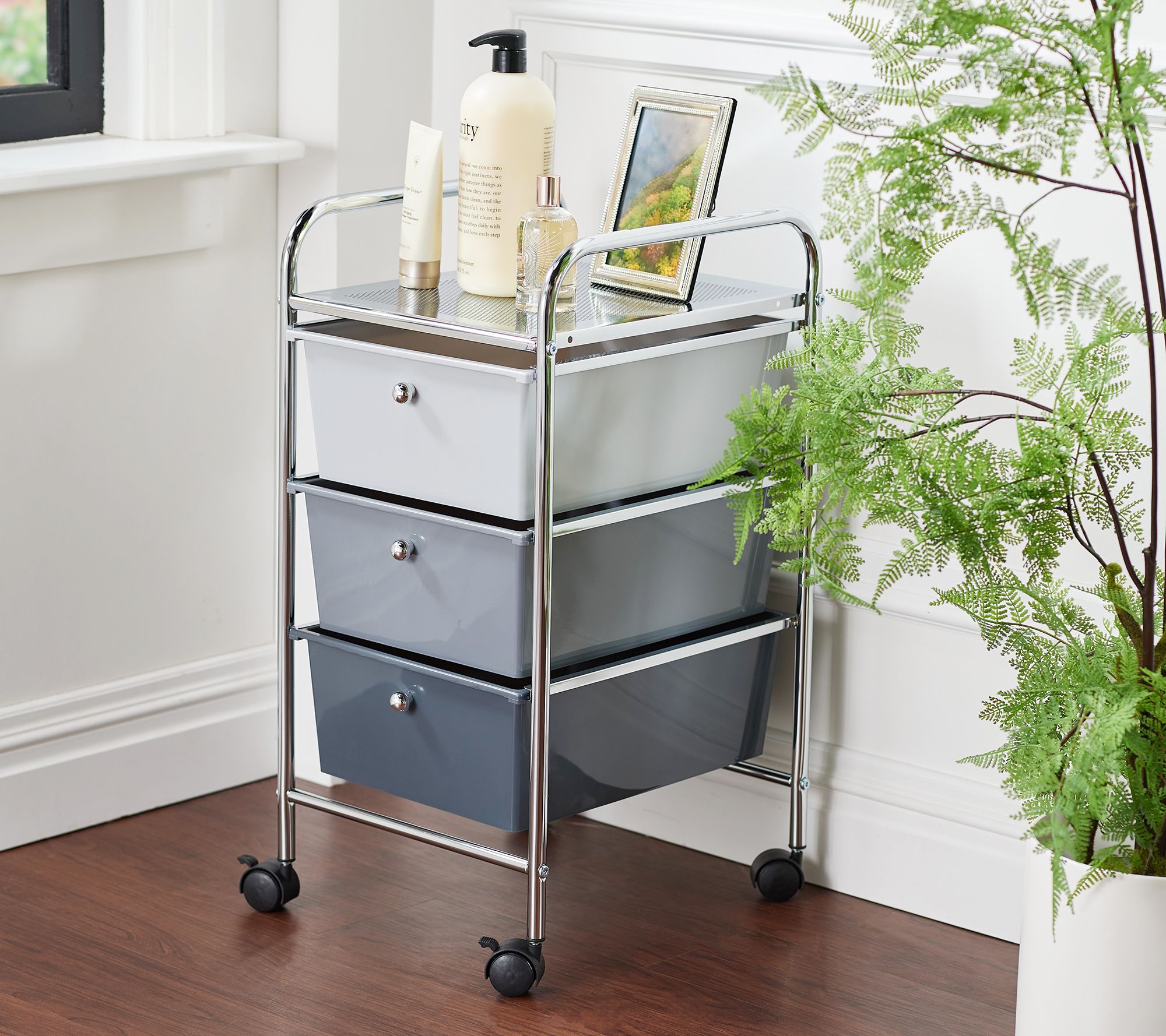 Tidy & Co. 3-Drawer Storage Cart on Wheels - QVC.com