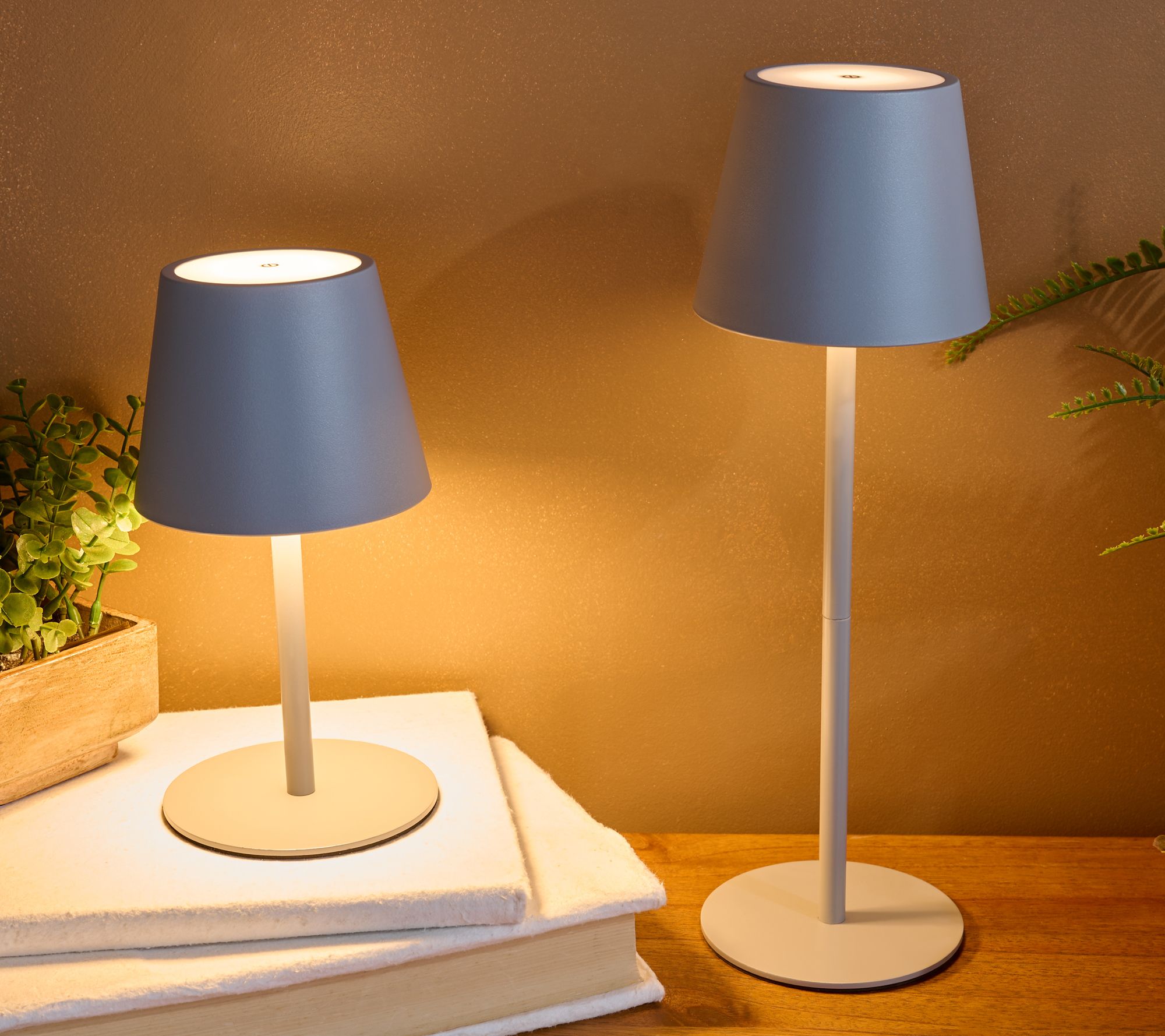 SecureBrite Set of 2 Rechargeable Indoor/Outdoor 14" Touch Lamp