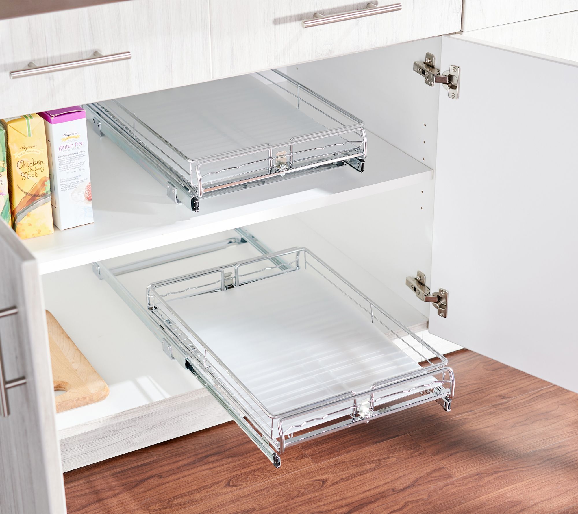"As Is" Pop-It S/2 Large Expanding Sliding Cabinet Organizers - QVC.com