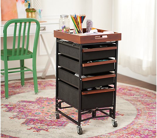 Oasis Collapsible Multi-Drawer Storage Cart w/ Removable Tray