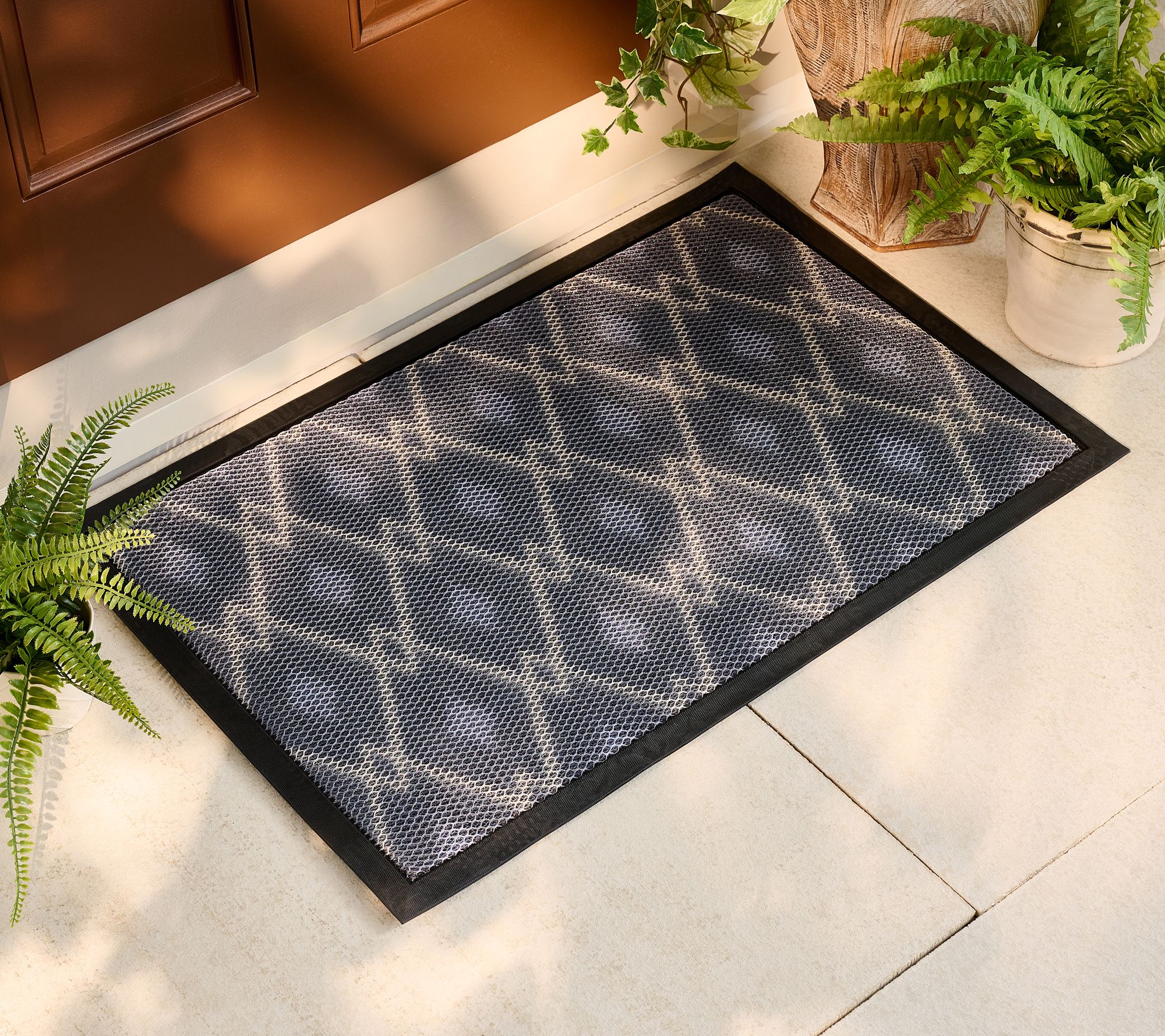 Bernini 2'x3' Aqua-Terra Indoor Outdoor Patterned Dirt Trapping Mat