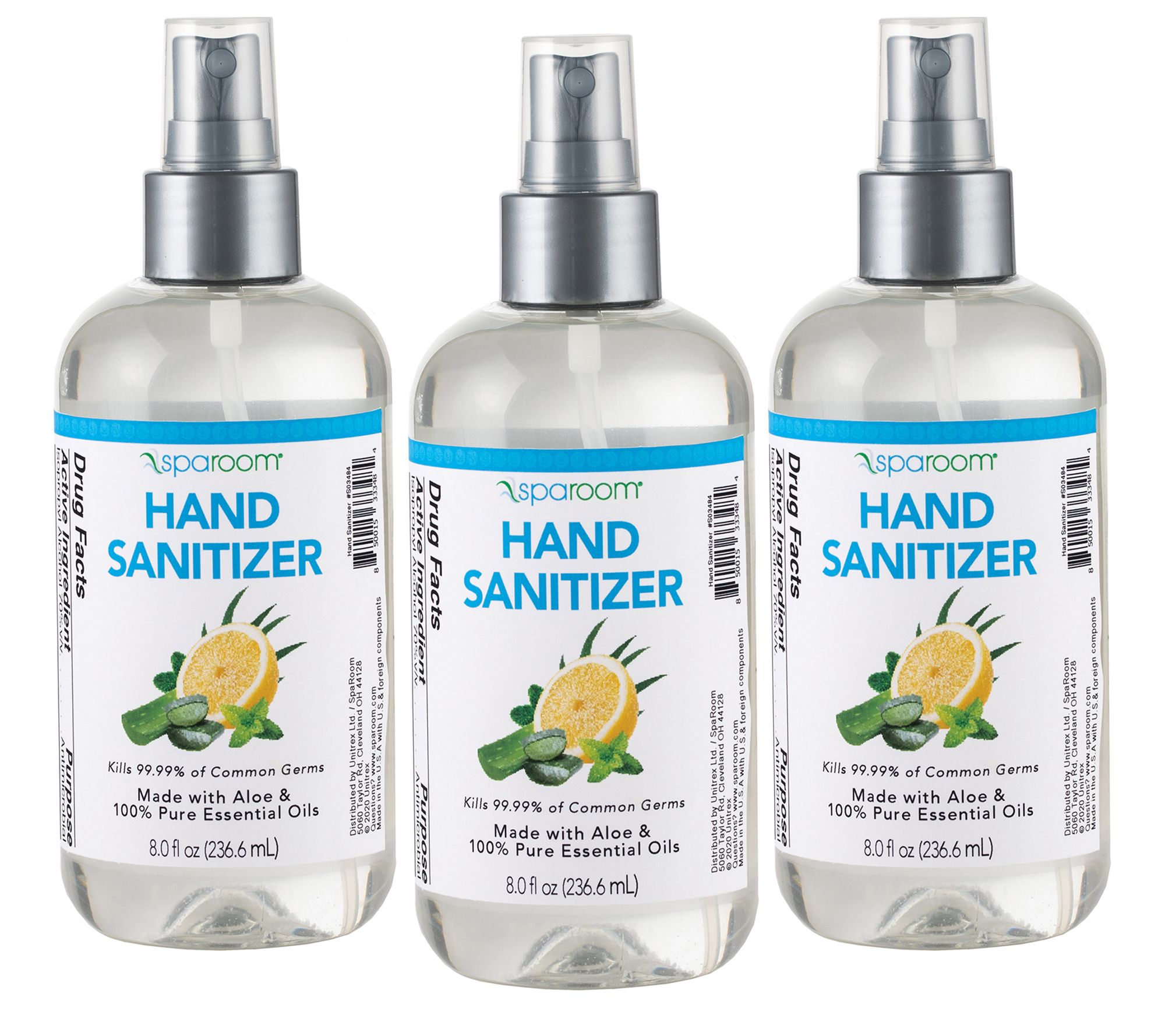 SpaRoom 8oz Hand Sanitizer Spray Set of 3