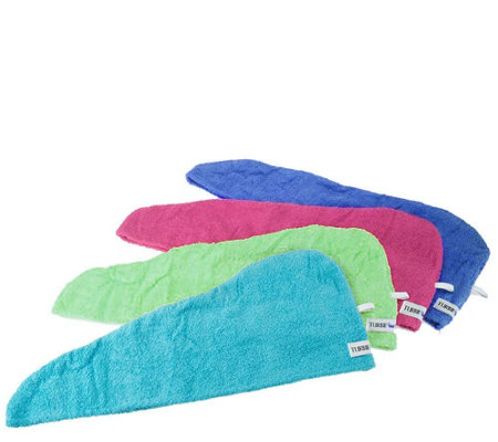 Set of 4 Solid Color 100% Cotton Turbie Twist Hair Towels - Page 1 ...