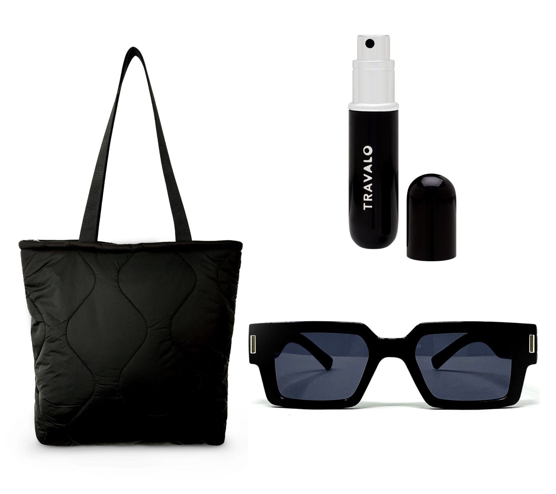 Youzey Jetsetter Travel Puffer Tote, Travalo& Sunglass Set