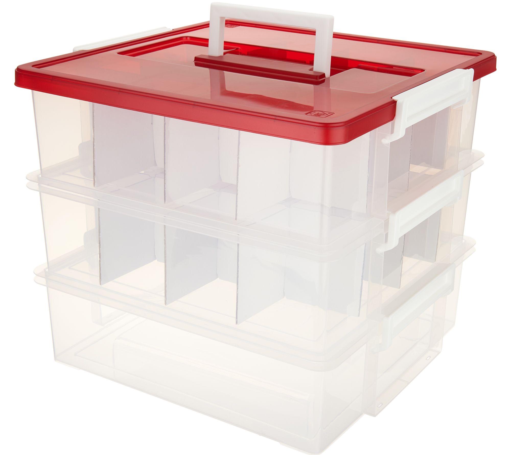 Sterilite 24 Compartment Stack And Carry Christmas Ornament Storage Box (4  Pack) : Target