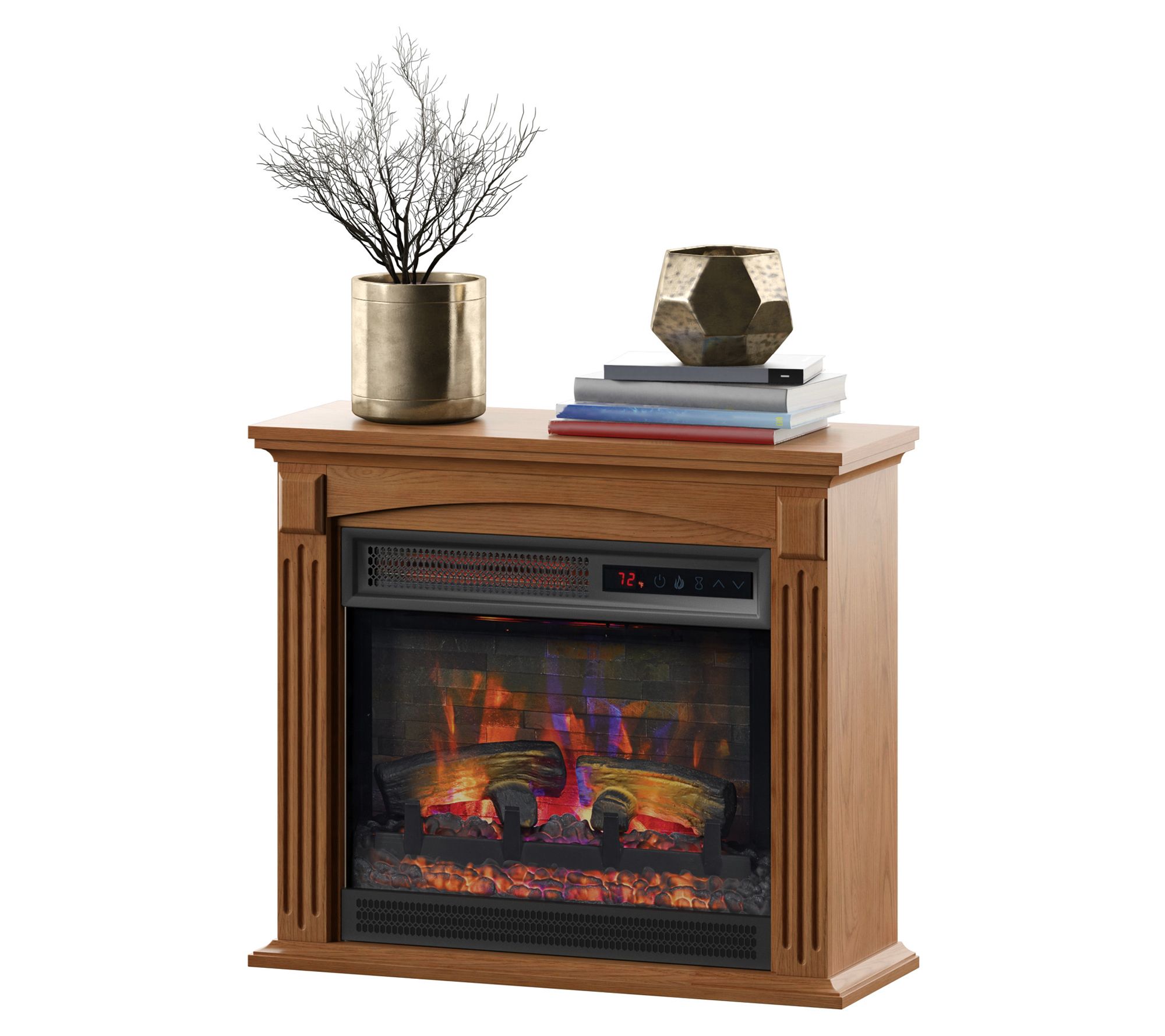 Duraflame 24 Wall Mantel Infrared Quartz Fireplace Heater u0026 Remote -  QVC.com