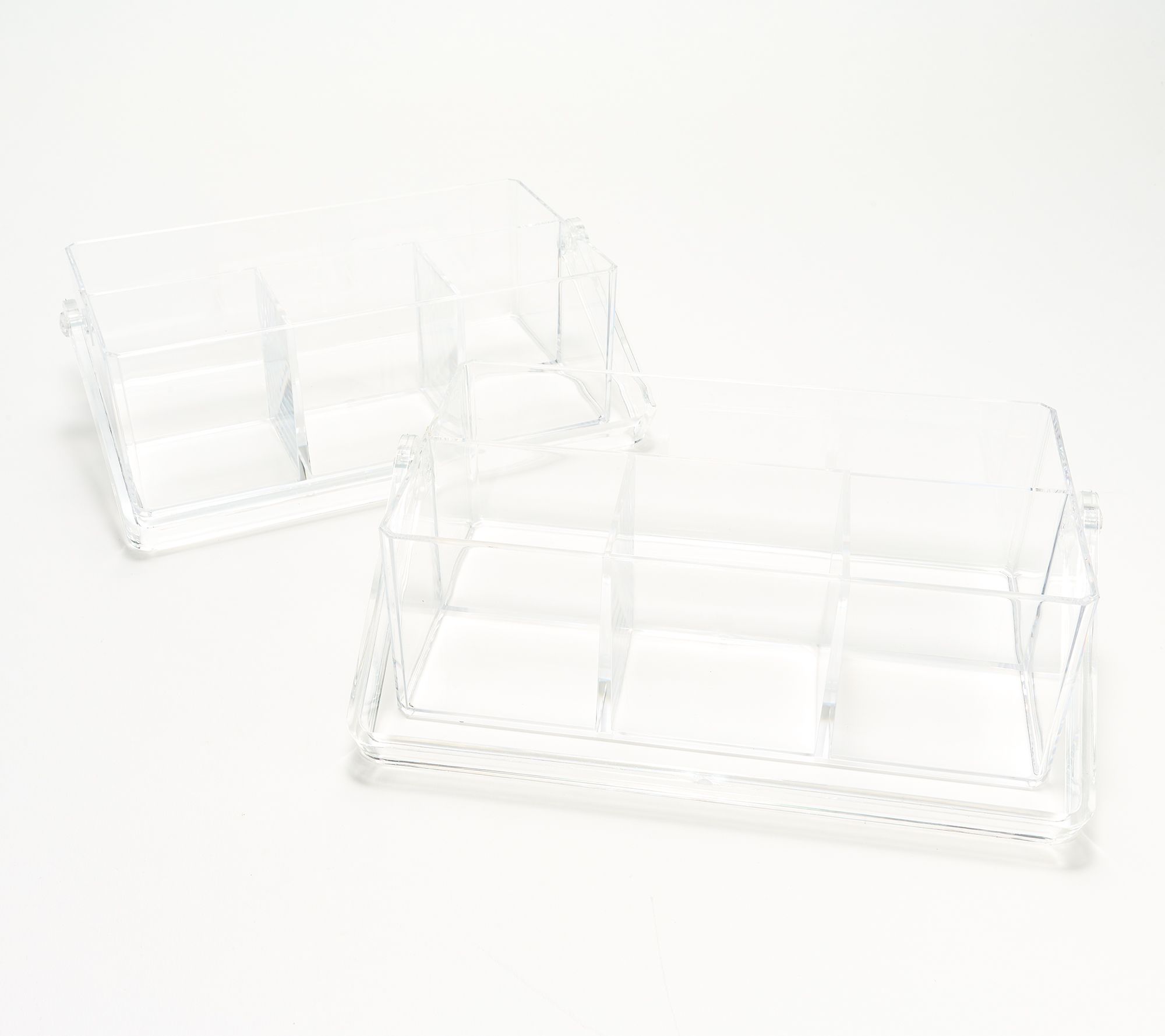 "As Is" C e l l a Set of 2 Clear Caddies with Dividers