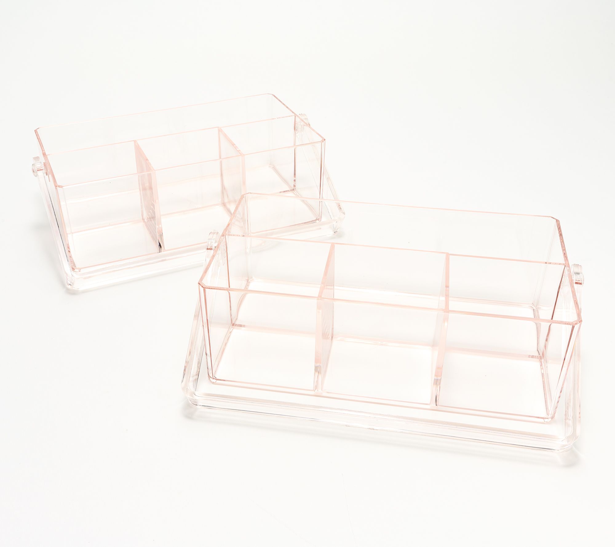 "As Is" C e l l a Set of 2 Clear Caddies with Dividers