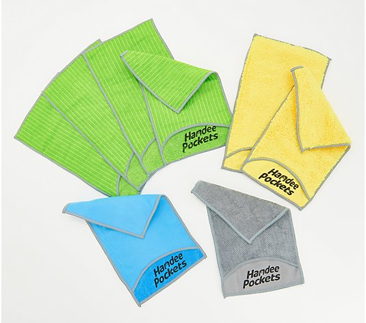 Handee Pockets 8 Piece Microfiber Multi-Purpose Cleaning Cloths