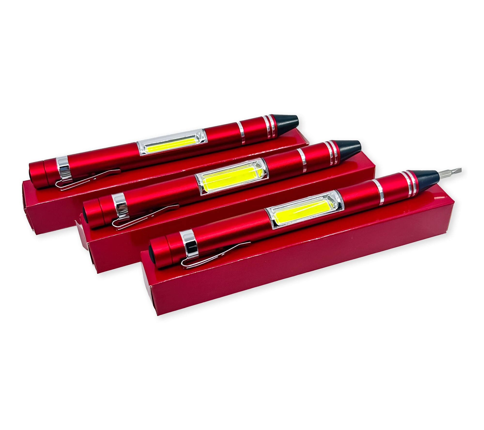 Flipo Set of (3) 50-Lumen COB Pocket Clip Multi-Tools