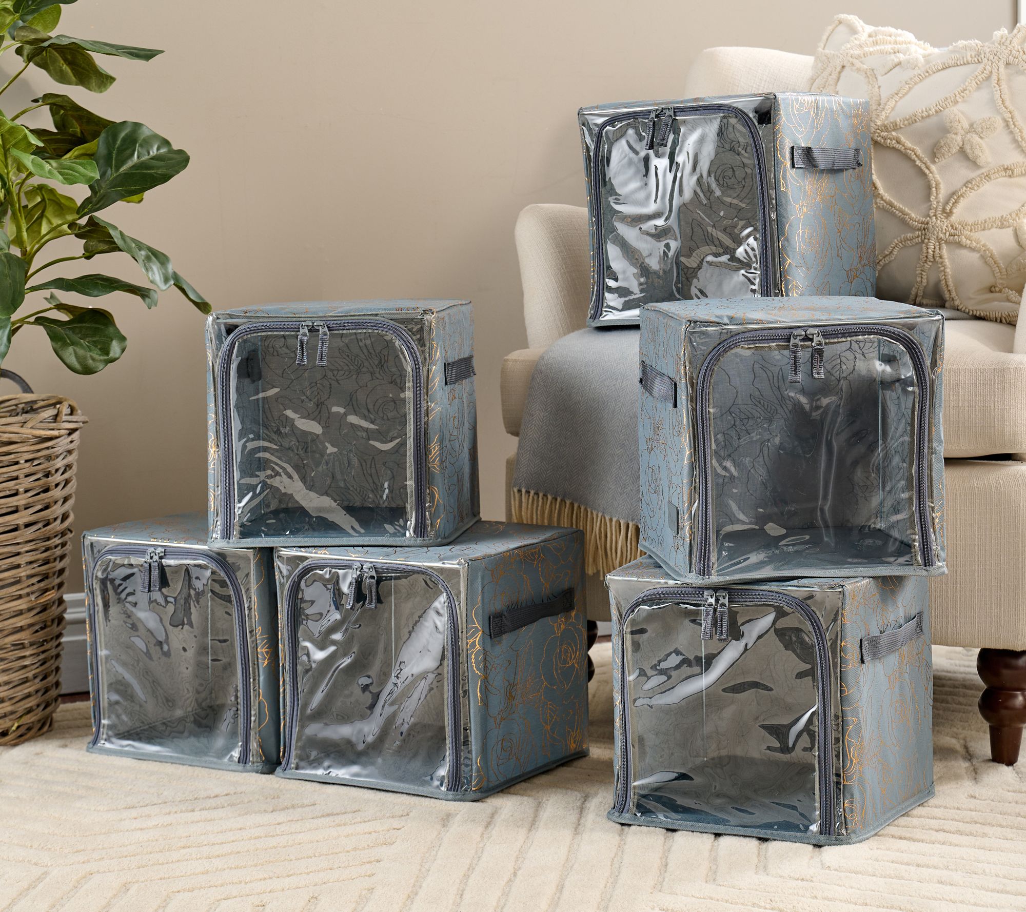 Periea Set of 6 Collapsible 10.5" Storage Cubes