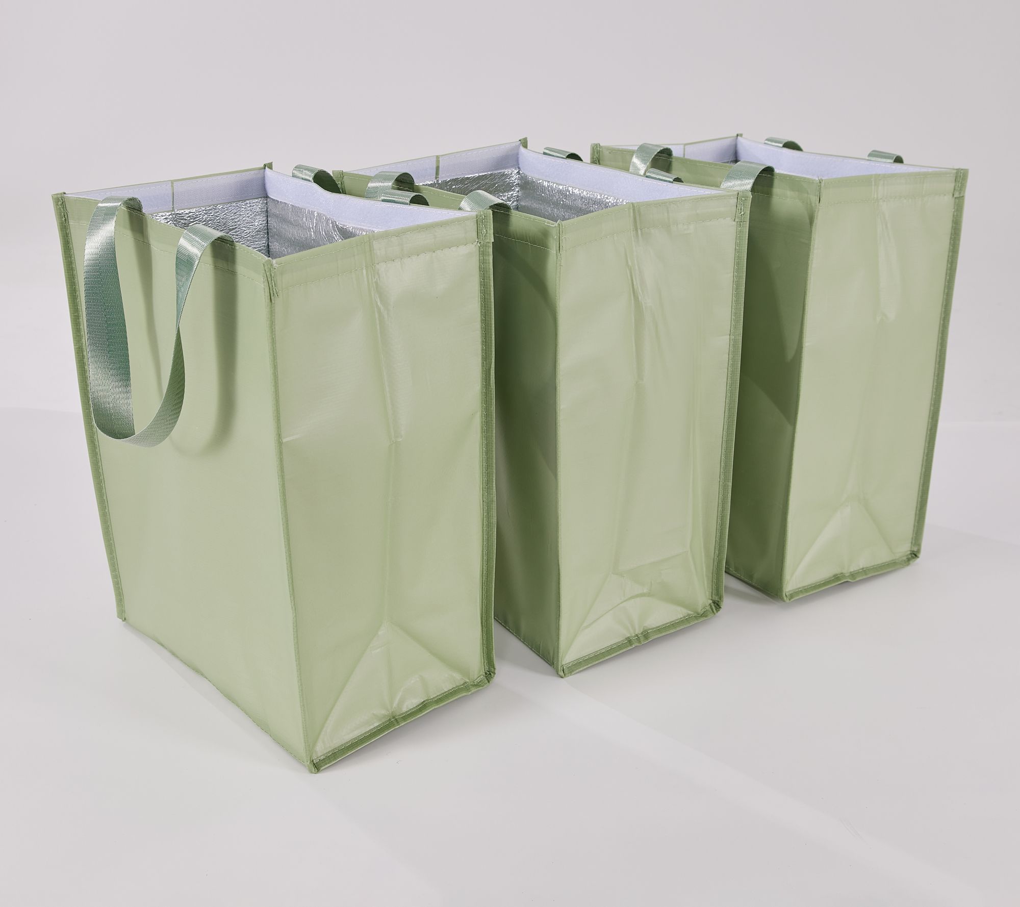 Periea Set of 3 Insulated Shopper Totes  Closure