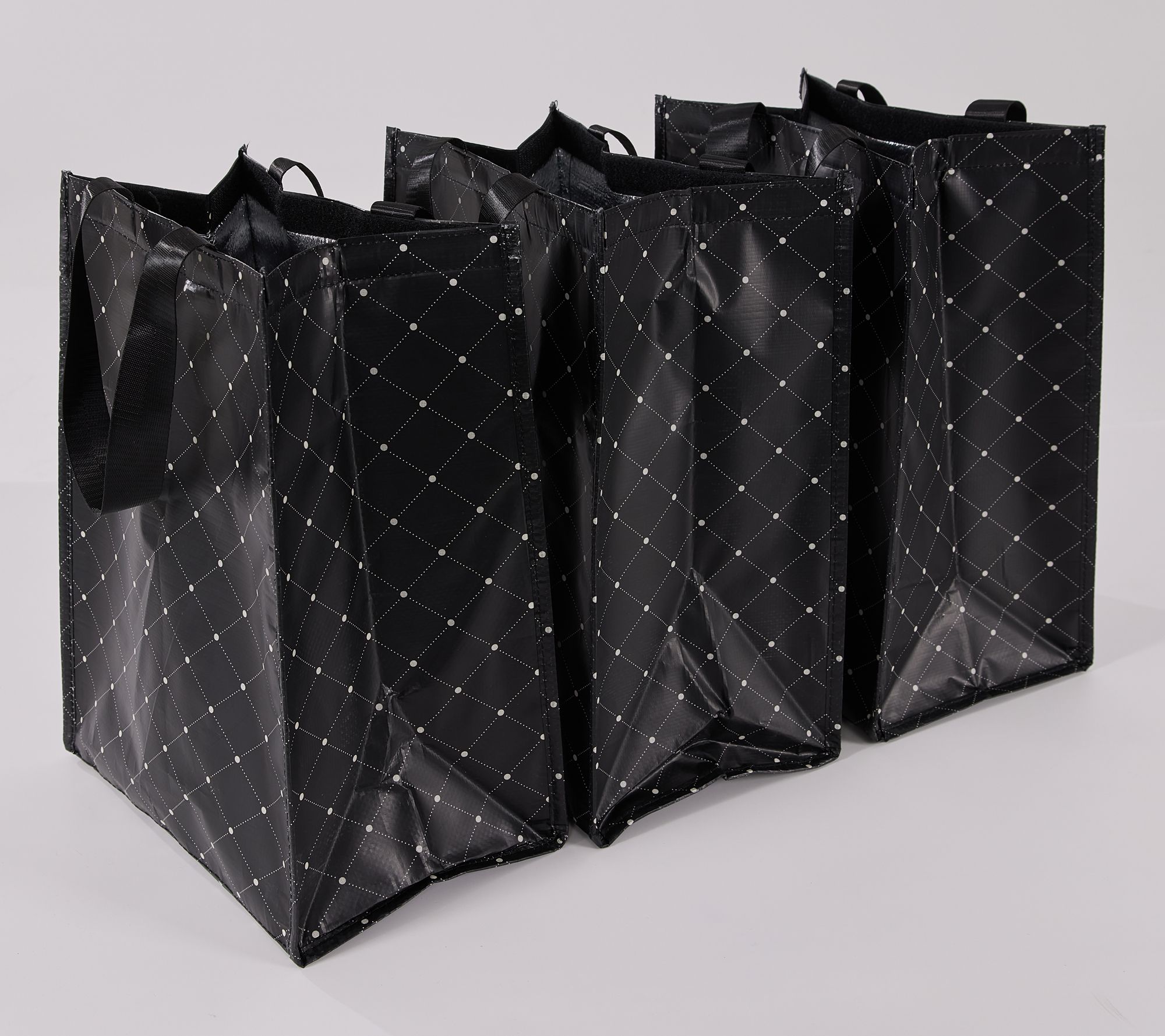 Periea Set of 3 Insulated Shopper Totes  Closure