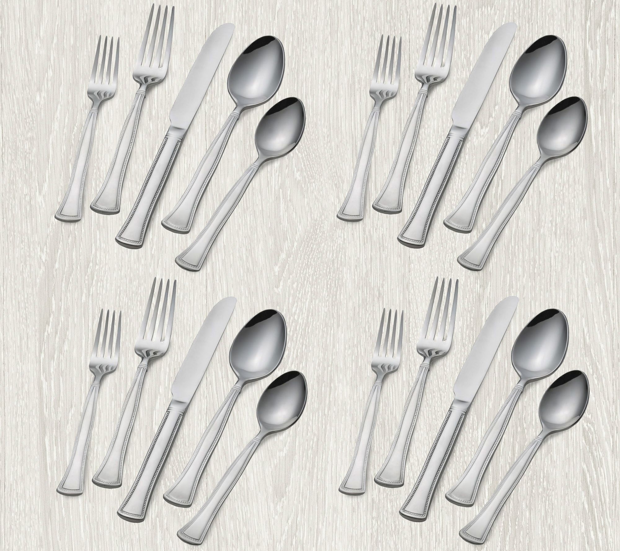 20-Piece Rush Brushed Silver Flatware Set + Reviews